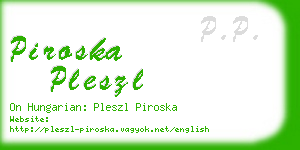 piroska pleszl business card